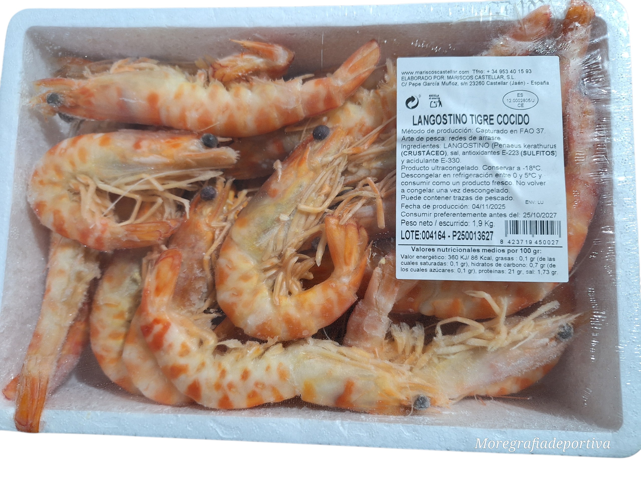 LANGOSTINO TIGRE COCIDO CASTELLAR 6X2KG