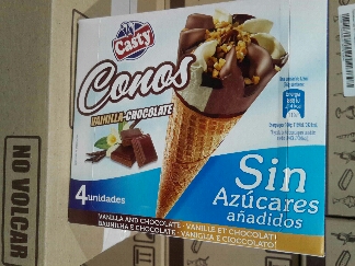 CONO VAINILLA/CHOCO SIN AZUCAR "CASTY" 6X4UND