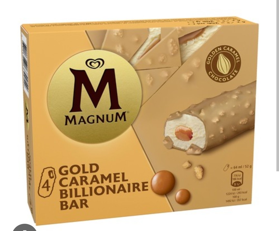 MAGNUM GOLD CARAMEL BILL. BAR FRIGO 6X4UND