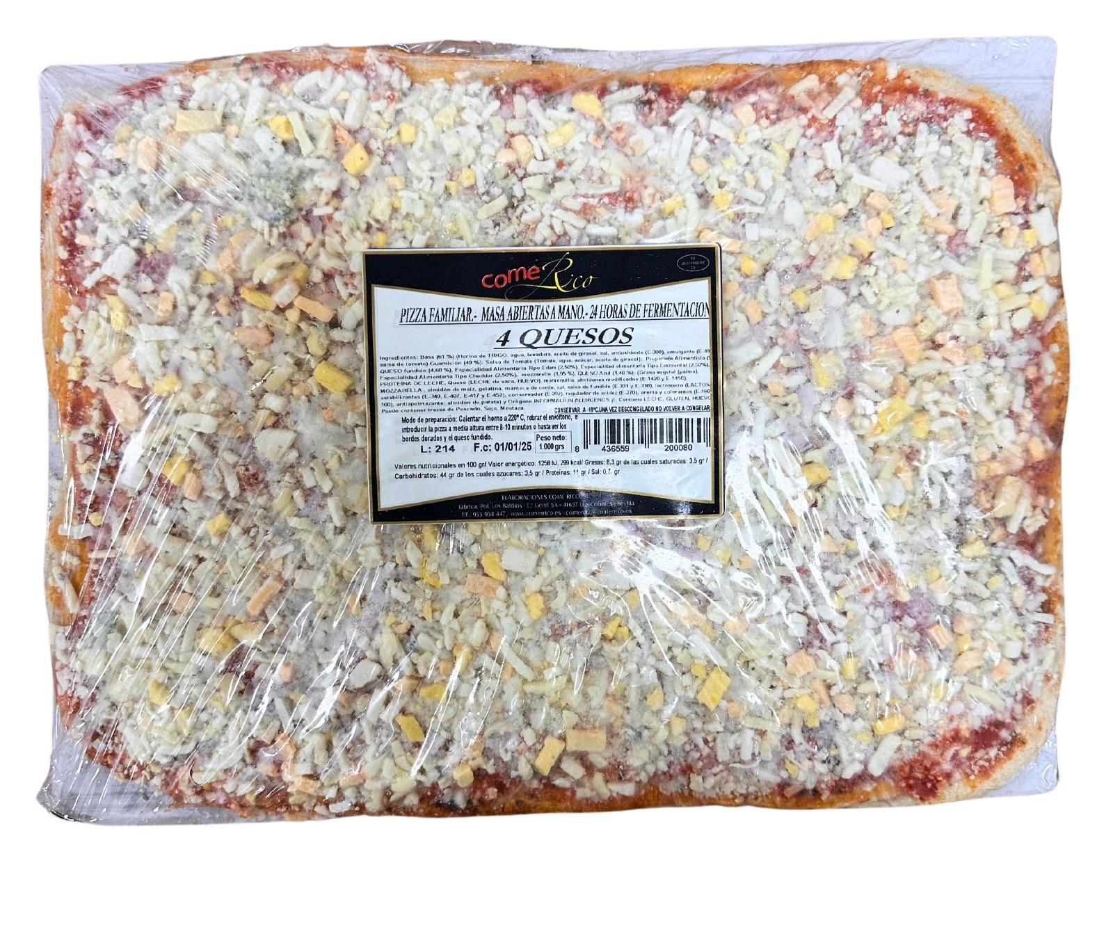 PIZZA FAMILIAR 30X40 4 QUESOS CR 7X1KG