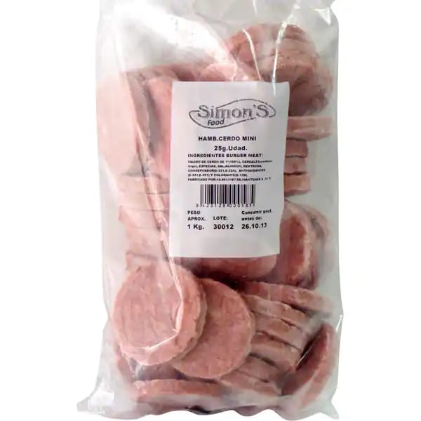 MINI HAMBURGUESA CERDO SIMON 4X1KG