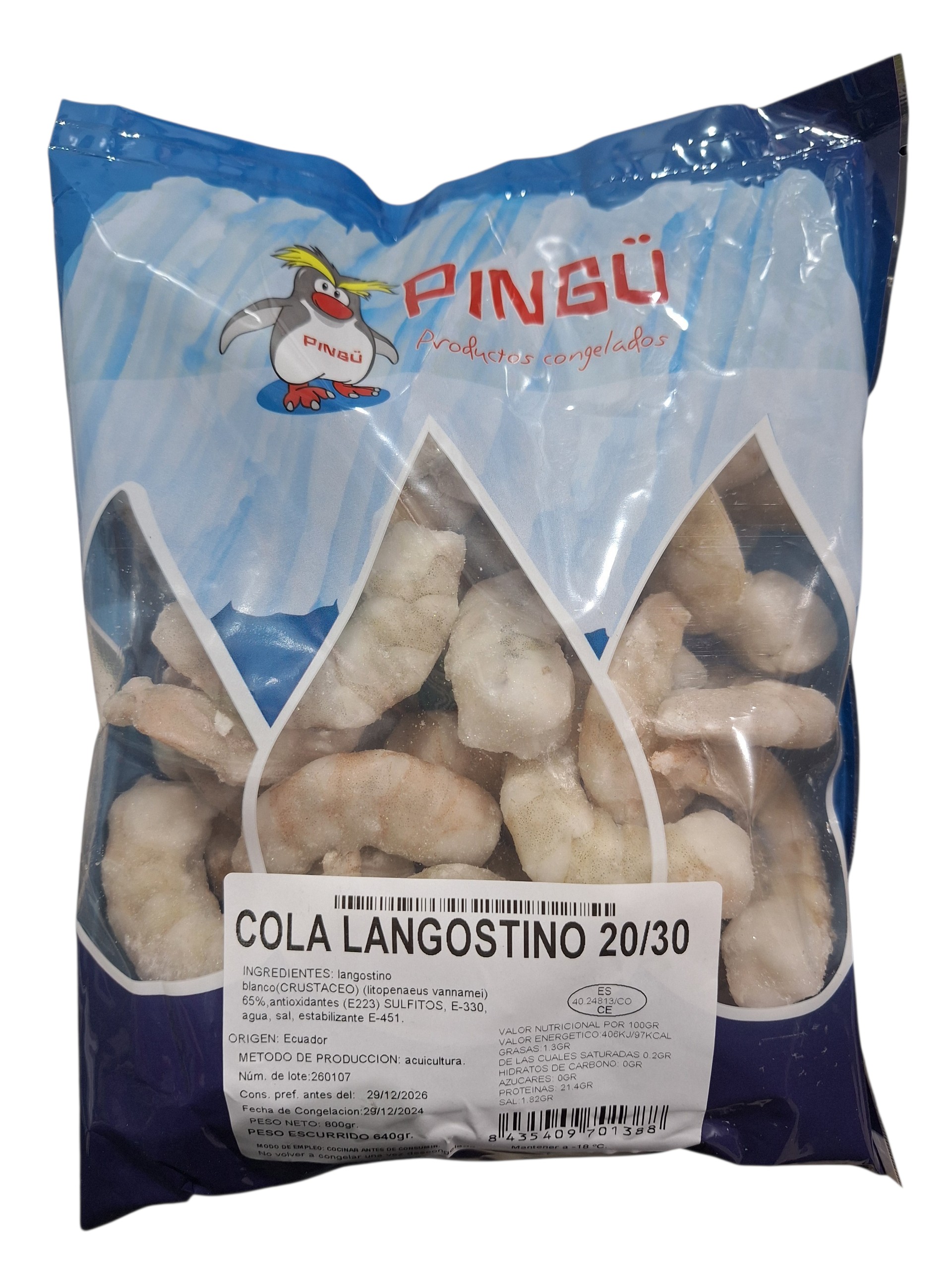 COLA LANG. PELADO 20/30 PNG 6X800GR